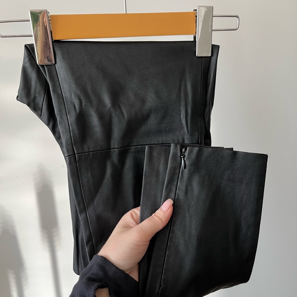 Zara High Waisted Leather Leggings